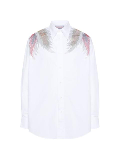 rhinestone-wings poplin shirt