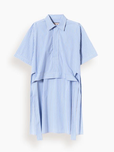 Plan C Poplin Shirt in Blue/White Stripe