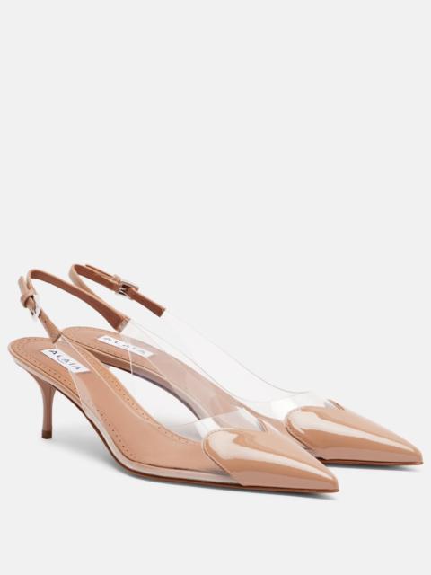 Alaïa Le Cœur 55 patent leather slingback pumps
