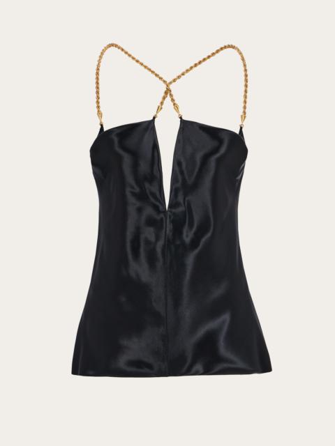 FERRAGAMO Silky top with golden chain strap