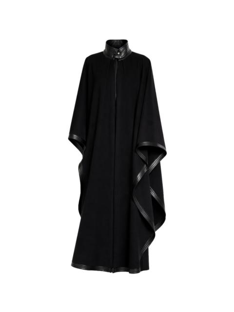 ELIE SAAB leather-trim cape