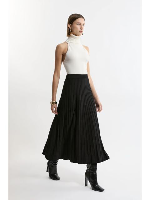 KAREN MILLEN High Waisted Textured Knit Full Maxi Skirt