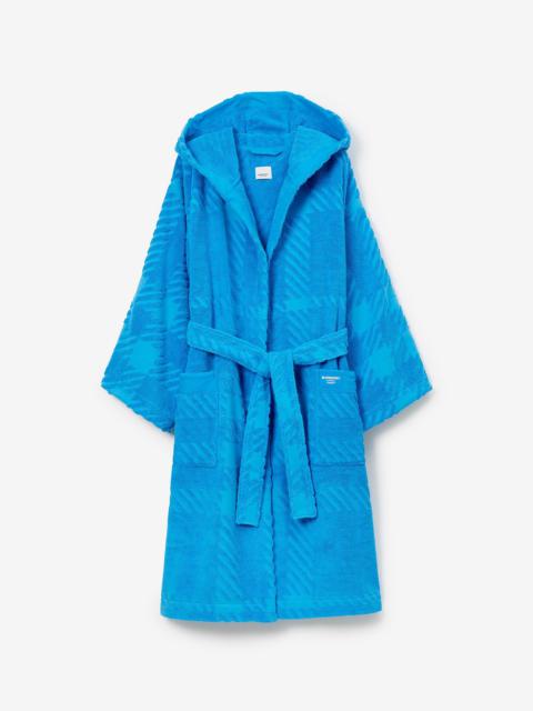 Burberry Check Cotton Jacquard Hooded Robe