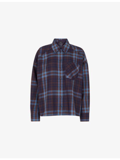 WHISTLES Checked Brushed Cotton Shirt