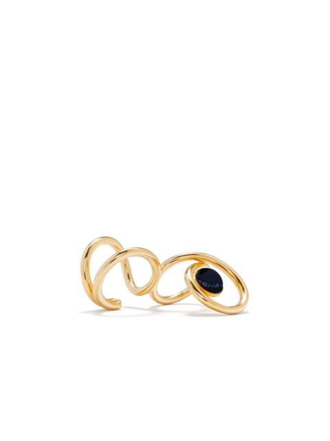 Louise Double inset-gemstone ring