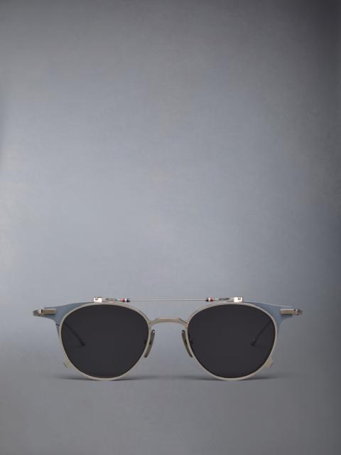 Thom Browne Titanium Round Clip On Sunglasses