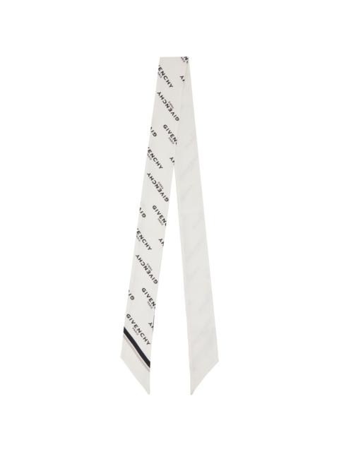 Givenchy White 'Givenchy Shadow' Bicolor Bandeau Silk Scarf
