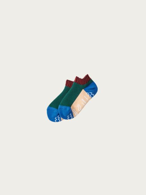 ROTOTO® Pile Sockslipper "Multi" - Maroon / Dark Green