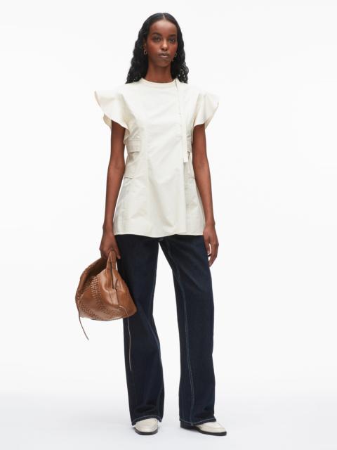 3.1 Phillip Lim Tonal Poplin Blouse with Oxford Combo