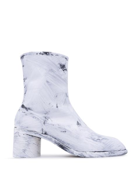 Maison Margiela Bianchetto Tabi Mid Heel Boots in White / black