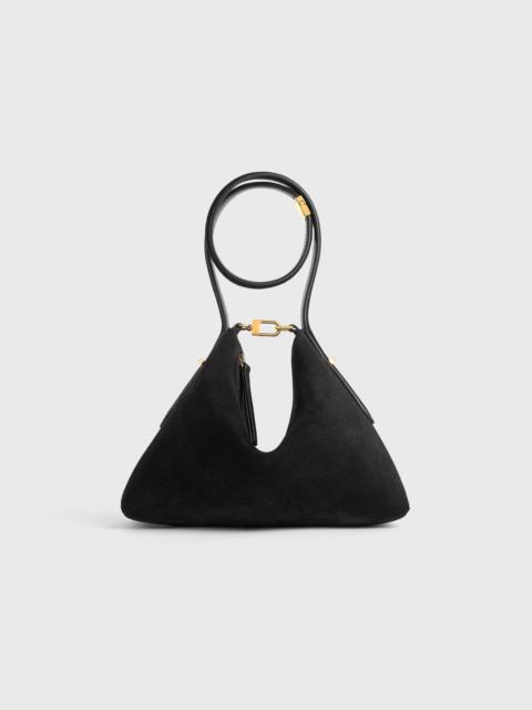 TOTEME Bevel suede wristlet black