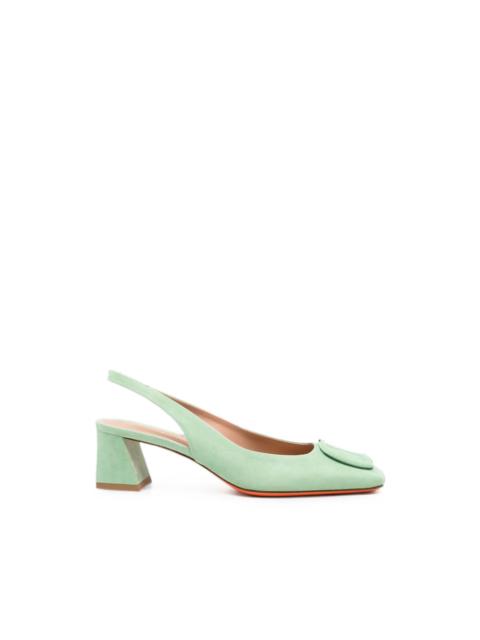 Santoni buckle-detail slingback pumps