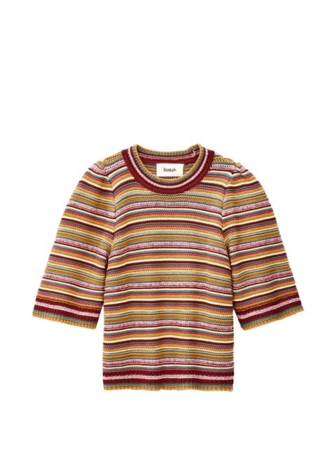 ba&sh Farfaela striped knitted T-shirt