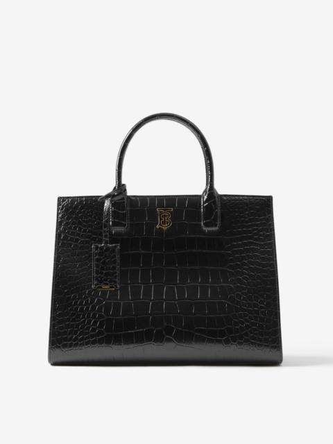 Burberry Embossed Leather Small Frances Bag
