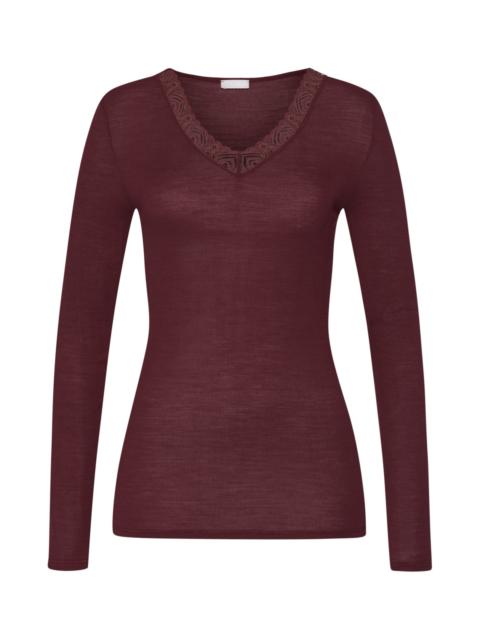 HANRO Woolen Lace Lace Trim Wool And Silk Top