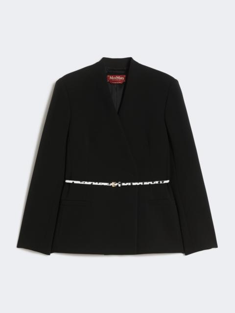 Max Mara Double-breasted cady jacket with belt - BLACK