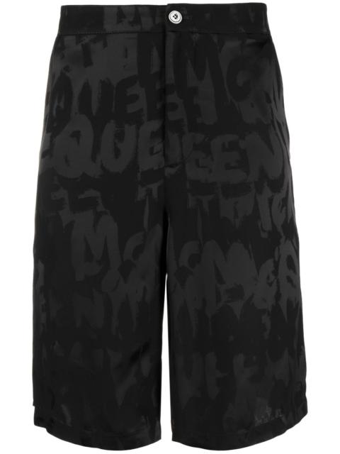Alexander McQueen Graffiti logo-jacquard shorts