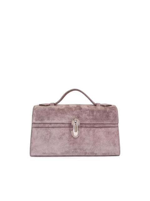 SAVETTE suede top-handle tote bag