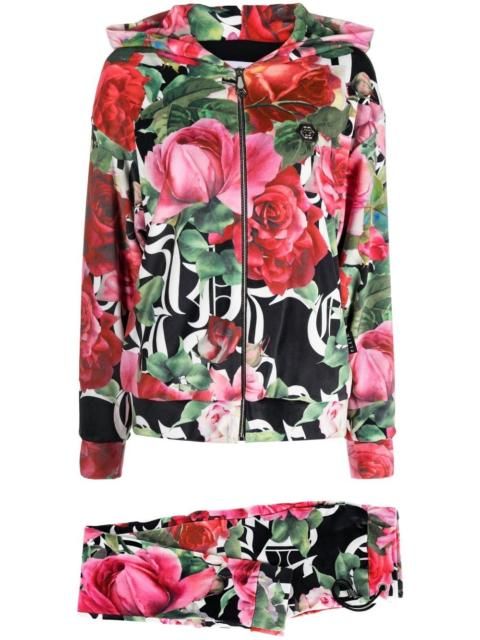 PHILIPP PLEIN floral-print tracksuit set