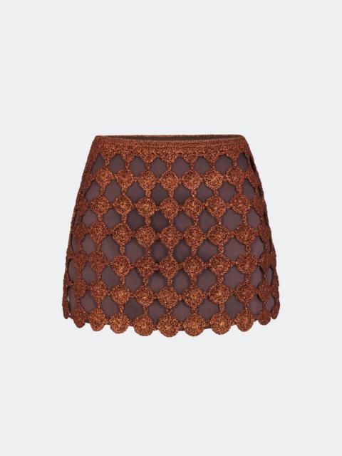 SIMONMILLER Zera Crochet Mini Skirt In Copper/Choco Brown