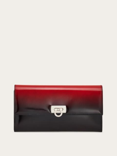 FERRAGAMO CONTINENTAL WALLET WITH GANCINI CLASP