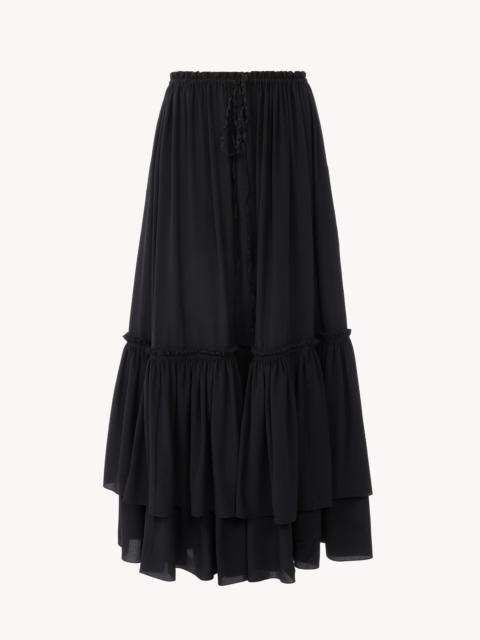 Chloé RUFFLED LONG SKIRT IN CRÊPE DE CHINE