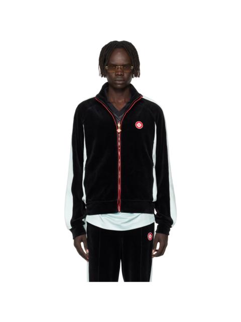 CASABLANCA Black Velour Track Jacket