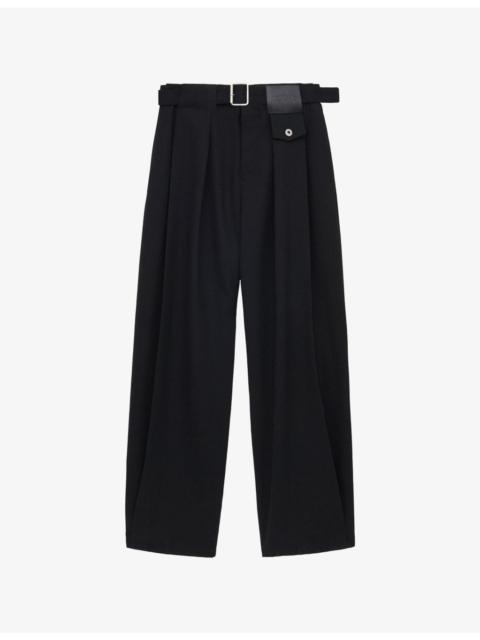 Loewe Pleated Adjustable-Belt Wool Trousers