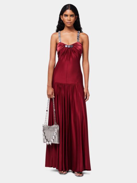 Paco Rabanne RUBY DRAPED MAXI DRESS WITH MIRROR-EFFECT EMBELLISHMENTS