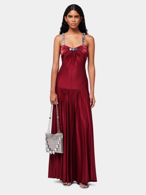 rabanne RUBY DRAPED MAXI DRESS WITH MIRROR-EFFECT EMBELLISHMENTS