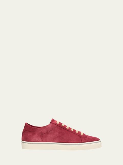 Brunello Cucinelli Men's Vulcanized-Sole Suede Low-Top Sneakers