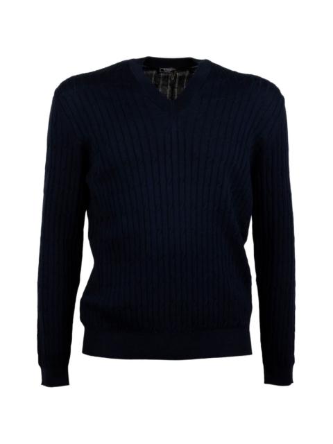 PESERICO cable knit v-neck sweater