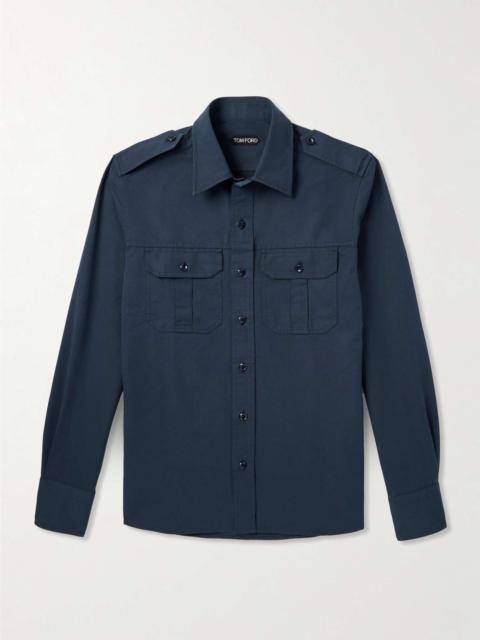 TOM FORD Cotton and Silk-Blend Poplin Shirt