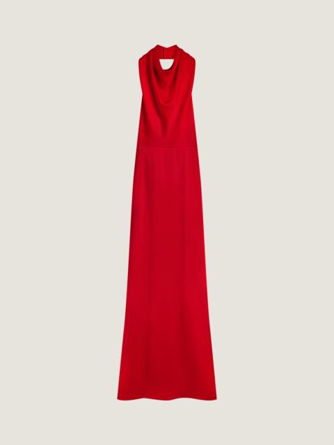 Givenchy LONG DRAPED HALTERNECK DRESS IN SATIN CREPE