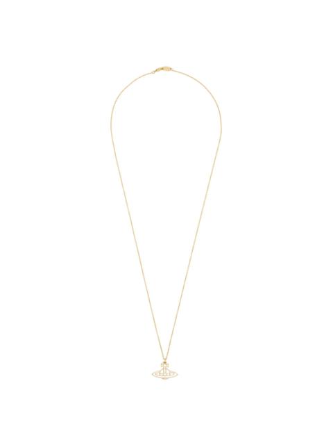 Vivienne Westwood Gold Thin Lines Flat Orb Necklace