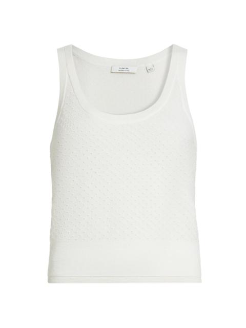 Vince Women's Double Layer Mesh Cami - Optic White