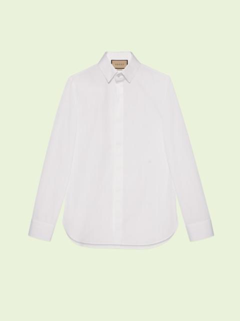 Cotton poplin shirt with Double G