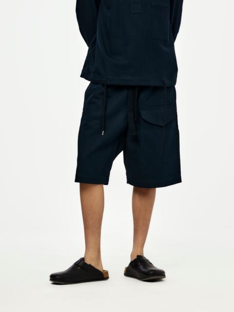 Studio Nicholson IKARIA PATCH POCKET DRAWSTRING SHORT (INDIGO)