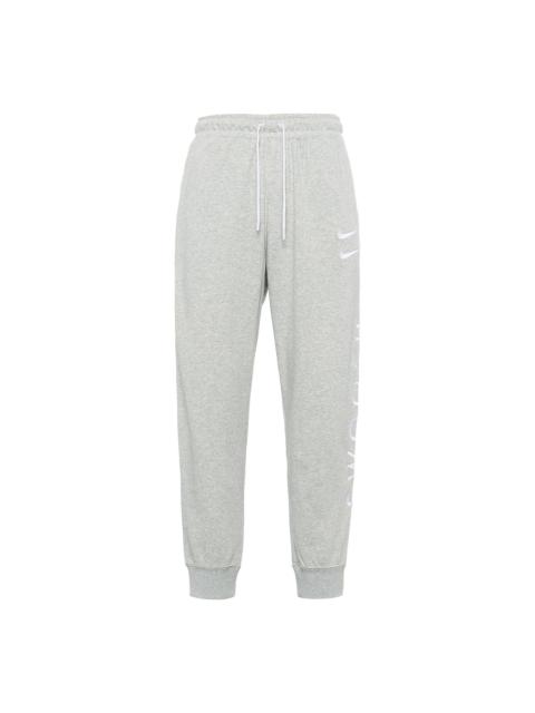 Nike Sportswear Swoosh Logo Slim Fit Bundle Feet Sports Long Pants Gray CU3932-050