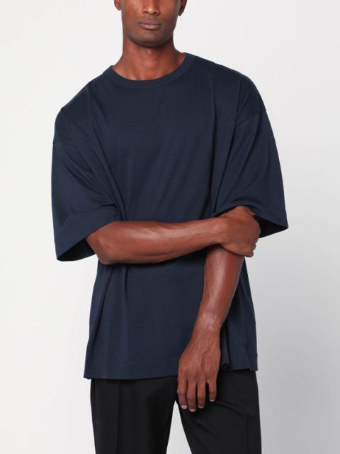 Dries Van Noten Oversized navy blue cotton T-shirt