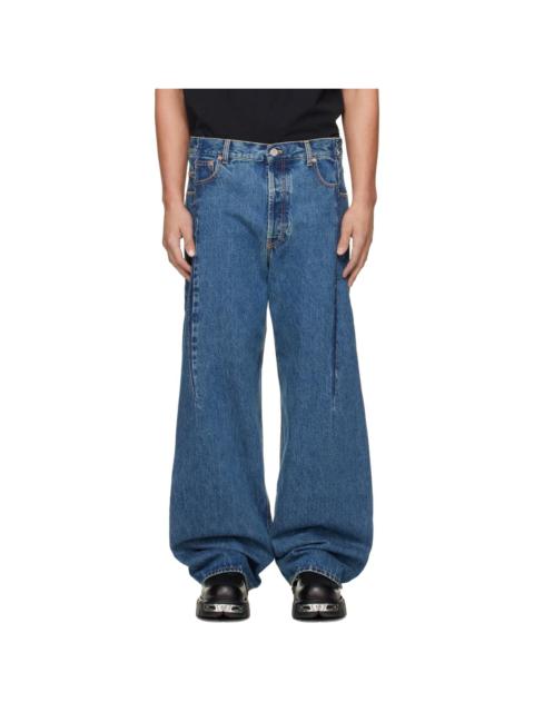 VETEMENTS Blue Pinched Cut-Up Jeans