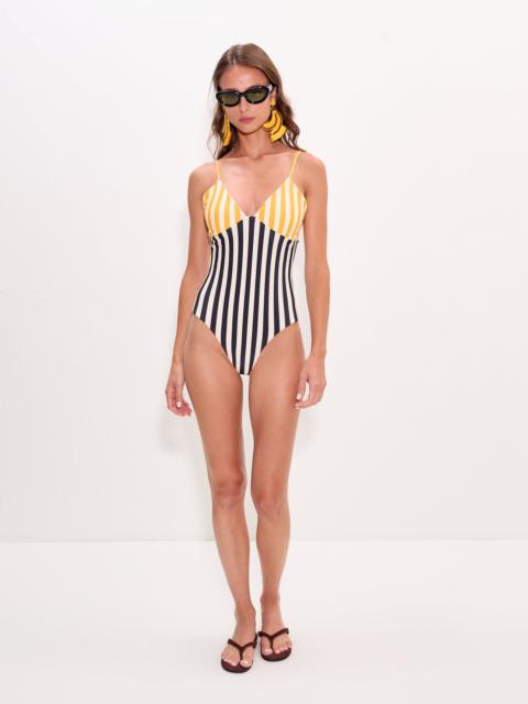 SIMONMILLER Behati One Piece In Sungold Stripe Combo