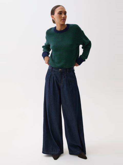 PISTOLA DELPHINE PLEATED DENIM WIDE LEG - FORCE