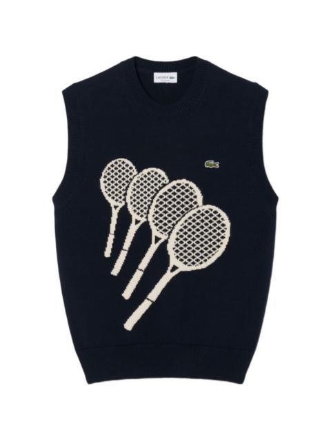 LACOSTE racket-motif sweater