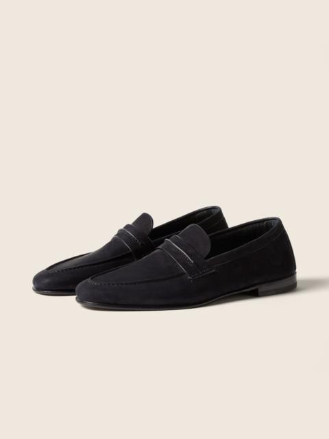 ZEGNA NAVY BLUE SECONDSKIN MOCASSIN LOAFER