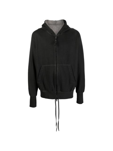 zipped cotton hoodie jacket