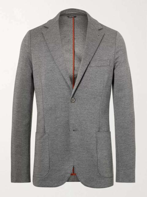 Slim-Fit Unstructured Mélange Cotton-Blend Jersey Blazer