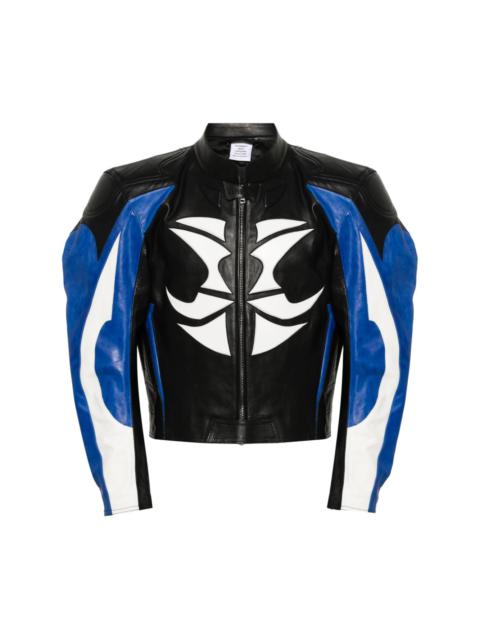 contrasting-panel biker jacket