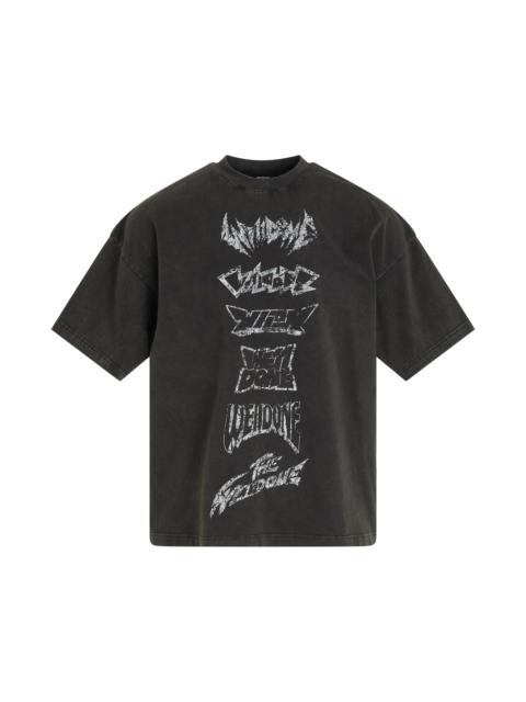 Multi Logo Font T-Shirt in Black