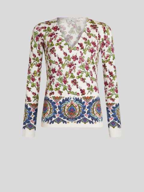 Etro V-NECK PRINTED JUMPER